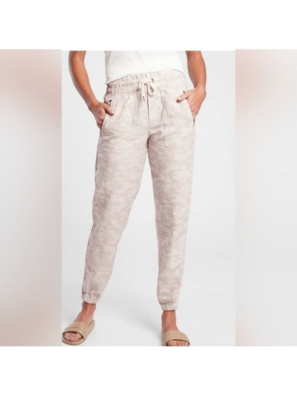 Athleta Cabo Tide Linen Joggers Size 2